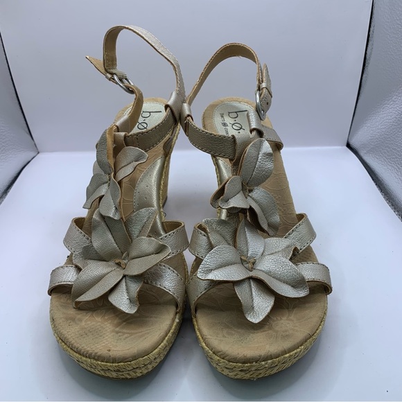 Born wedge floral sandals size 10 cork heel - Picture 4 of 9